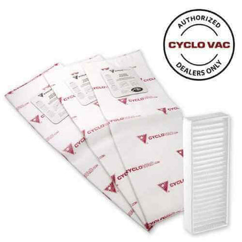 Cyclo Vac Heavy Duty HEPA Central Vacuum Bags + Side Filter